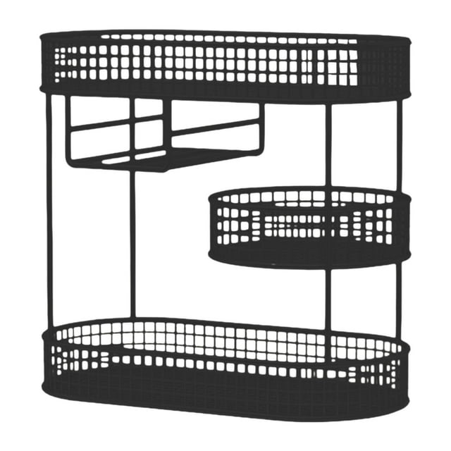 Cesta de frutas de malla de hierro, frutero multiusos, cesta para pan, estante para verduras, fruta Negro
