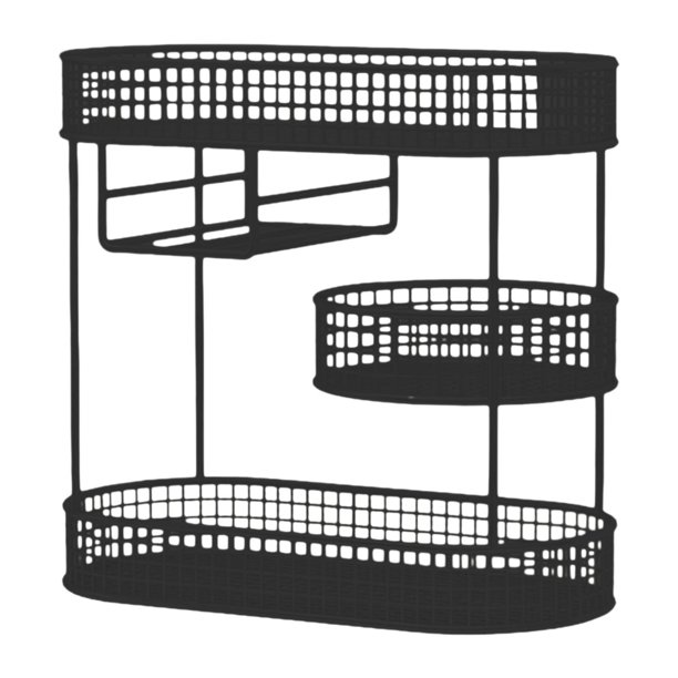 Organizador de mesa de centro con cesta de frutas de 3 capas, estante de encimera de cocina multiusos para Negro