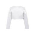 thumbnail image 2 of YEAHDOR Kids Girls Long Sleeves Bolero 3D Applique Flower Girl Dress Coat Fully Liner Cardigan Wedding Shrug White 6, 2 of 5