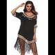 thumbnail image 4 of Vestido para Mujer - Cuello en V, Crochet, Mezcla de Algodón, para Playa y Verano. Negro Talla Única, 4 of 7