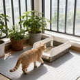thumbnail image 6 of Stainless Steel Semi Enclosed Cat Litter Box, High Wall Kitty Litter Pan, For Indoor Pet Use And Easy Cleaning, Non Stick Odor Control Cat Toilet, 6 of 6