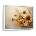 thumbnail image 2 of Designart "Beige Sunflower Bloom Minimalism" Sunflowers Floater Framed Canvas Wall Art, 2 of 5