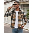 thumbnail image 2 of COOFANDY Men's Plaid Jacket Button Up Jacket Overshirt Fall Fashion Shirt with Pockets, 2 of 6