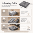 thumbnail image 4 of Floor Pillow 22x22 Inch, Large Square Meditation Pillows Seating for Adults, Tufted Corduroy Floor Cushion for Living Room Tatami, Gray, 4 of 7