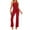 Red, variant on Formal Jumpsuit for Women One-Shoulder Cutout Elegant Clubwear Long Straight Pants Romper for Party with Belt