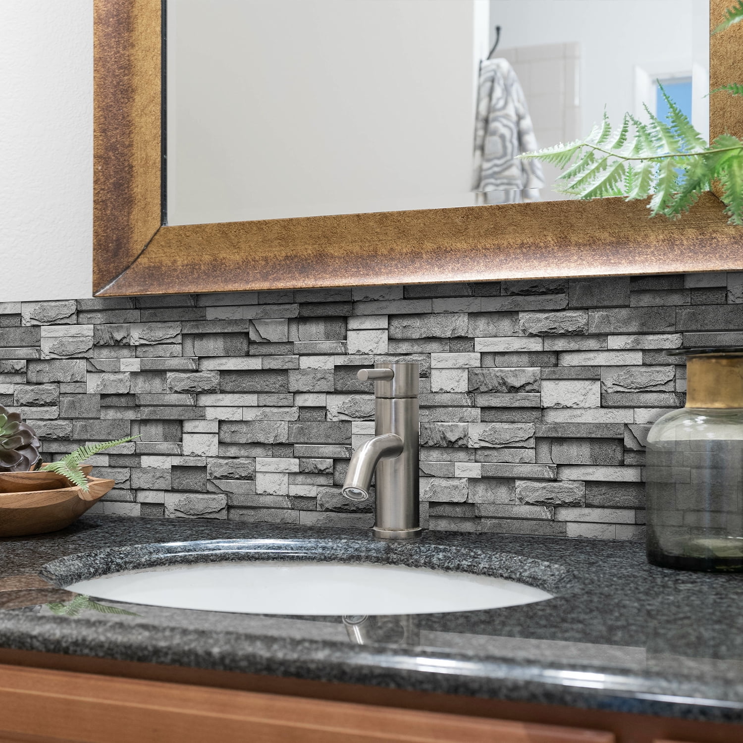 Peel and Stick Backsplash 3D Wall Tiles,Self-Adhesive,Oil Proof,Waterproof, Removable Wall Panels for Kitchen & Bathroom,Modern Design, Easy Install (9.68x4.72 inch,48 Pack)