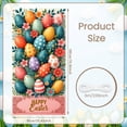 thumbnail image 2 of Bunny Design Easter Banner Colorful Eggs Happy Easter Display Floral Cross Spring Flowers Easter Party Backdrop for Easter Party Church Event Spring Celebration, 2 of 5