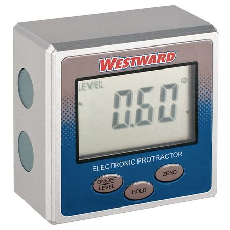 Westward Magnetic Digital Protractor, Machined Aluminum Frame, 2YNK6