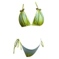 thumbnail image 4 of Ramiter Women's Two Piece Bikini Set Floral Print Knot Bunny Tie Beach Dresses for Women(Green,L), 4 of 5