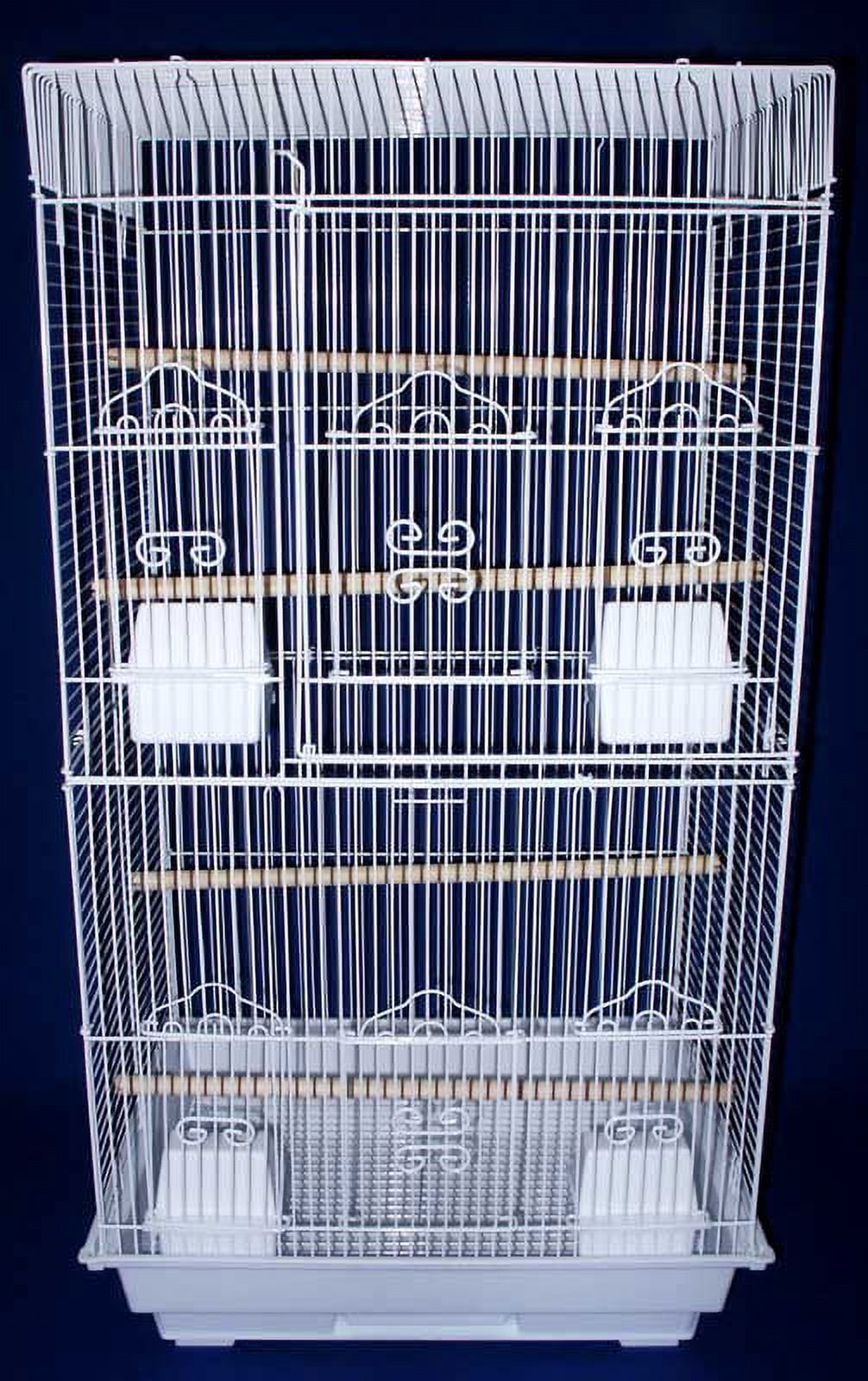 Yml 6824 3 By 8" Bar Spacing Tall Squaretop Small Bird Cage - 18"X14" In White