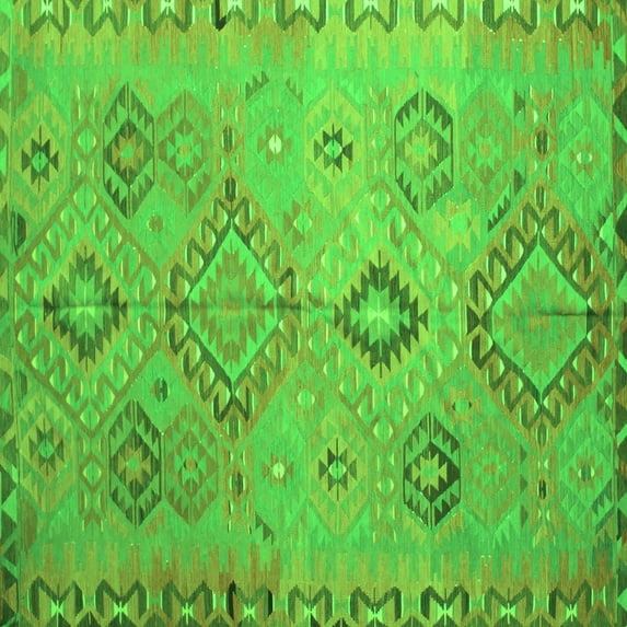Ahgly Company Indoor Square Persian Green Traditional Area Rugs, 6' Square