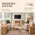thumbnail image 6 of Aitjunz 63" Console Table with 2 Drawers and Storage Shelf, Waterfall Wood Grain Entryway Table with Curved Edges, Long Sofa Table for Living Room, Hallway and Foyer, 6 of 6
