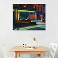 thumbnail image 2 of JEUXUS Poster Framed Canvas Painting Realism Art Vintage Nighthawks Famous Artwork Posters Pictures For Bedroom Wall Decor Ready to hang  20x16in, 2 of 4