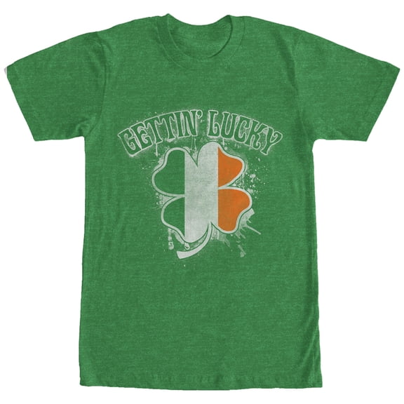 Men's Lost Gods Getting Lucky Ireland  Graphic Tee Kelly Heather Small