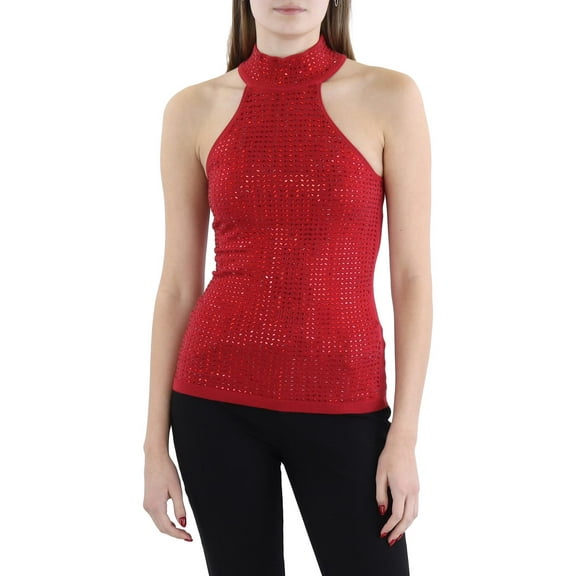 Guess Womens Celeste Halter Embellished Tank Top Sweater