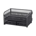 thumbnail image 3 of Desk Organizer File Holder Mesh Desktop File Sorter Organizer Office Accessories with 3 Drawers, 3 of 8