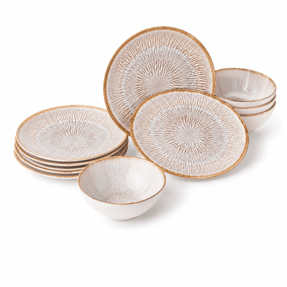 Domicrevery Ceramic Dinnerware Sets For 4 12 Plates And