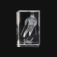 thumbnail image 2 of Vail Skier Laser-Engraved Crystal Cube, 2 of 3