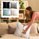 thumbnail image 1 of Funda de almohada plisada de terciopelo de color sólido | Funda de cojín de terciopelo PV suave | Sofá acolchado 45x45cm Soporte lumbar | Cremallera oculta | Protección de la cintura para la oficina, 1 of 8