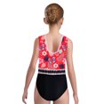 thumbnail image 5 of iiniim Kids Girls Patchwork Printed Dance Leotard Figure Skating Performance Costume Shiny Rhinestone Bodysuit Flower 6, 5 of 7