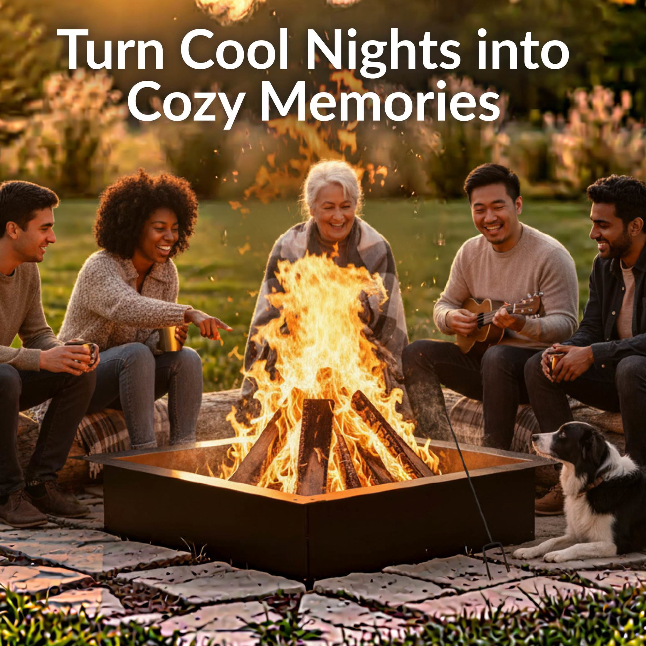 Sunnydaze 30" Square Steel Fire Pit Rim Insert