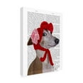 thumbnail image 2 of Trademark Fine Art 'Greyhound With Red Woolly Hat' Canvas Art by Fab Funky, 2 of 3