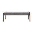 thumbnail image 3 of HOQBN Upholstered Long Bench, Modern Dining Bench with Soft Chenille Fabric &Rubber Wood Legs for Kitchen Table, Bedroom, Entryway Grey, 3 of 6