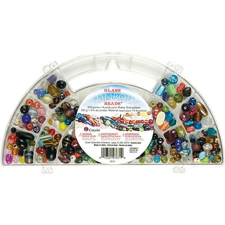 Cousin 152796 Small Rainbow Glass Bead Kit 10 Ounces-Assorted