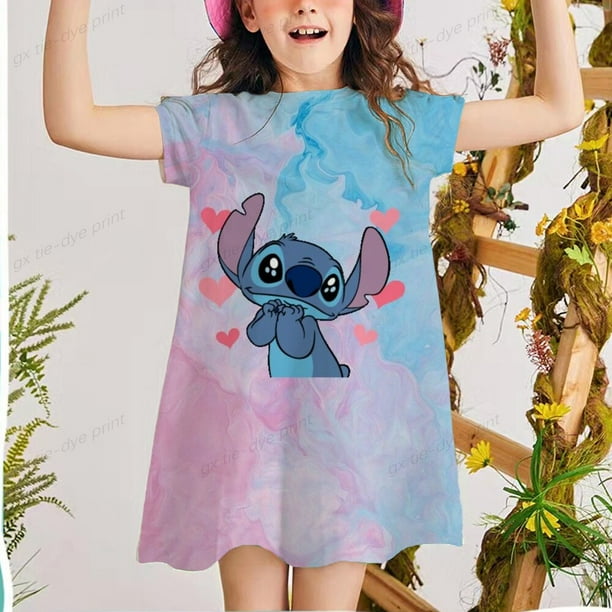 Vestidos de verano para ninas de 2 a 12 anos ropa con estampado de punto de Disney para ninos ropa de manga corta para fiesta regalo de cumpleanos vestidos para bebes 5T