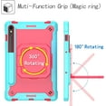 thumbnail image 5 of elitegadget Case for Samsung Galaxy Tab S10 FE+/S10 FE Plus 13.1 Inch 2025 Released - Dual Layer Protective Heavy Duty Impact Resistant Case Cover with Rotating Ring Stand (Teal/Pink), 5 of 6