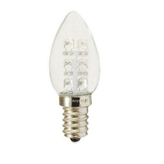 Anyray A-C7E12LWW LED Night Light bulb, 0.5 Watt C7 (4W 5W 7W Replacement) 110V E12 Candelabra Base Color 120V (Warm White)