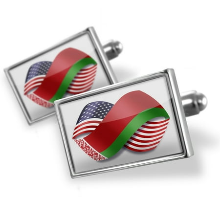 Cufflinks Infinity Flags USA and Belarus - NEONBLOND