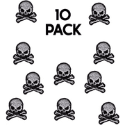 Tiny Skull & Crossbones Iron On Patch (10 Pack) - Laughing Lizards