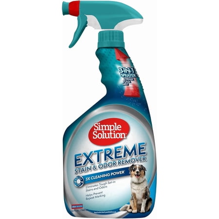 Extreme Pet Stain and Odor Eliminator Spray, Enzymatic Cleaner With 3X Pro-Bacteria Cleaning Power for Dogs & Cats, Strong Urine, Pee and Poop Smell Remover for Carpets & Floors, 32 oz