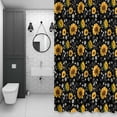 thumbnail image 4 of Summer Flowers Shower Curtain for Bathroom Decor, Farmhouses Watercolor Sunflowers Cute Bee Black Waterproof Fabric Shower Curtain, 36"x72" Set with 12 Hooks, 4 of 9