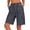 Dark Gray, variant on Costeam Womens Cargo Shorts Drawstring Elastic Waist Button Detail with Multi Pockets Loose Fit Knee Length Straight Leg Lightweight Durable Comfortable Utility Short Trousers