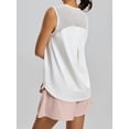 thumbnail image 5 of Womens Workout Tank Tops Back Pleat Loose Fit Sleeveless Yoga Athletic Shirt Soft Cooling Gym Tops White XL, 5 of 6