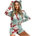 thumbnail image 3 of QATAINLAV Womens Warm Fuzzy Fleece Hooded Romper Cute Bear Hooded Short Playsuit Jumpsuit Christmas Onesie Pajamas, Sky Blue, M, 3 of 8