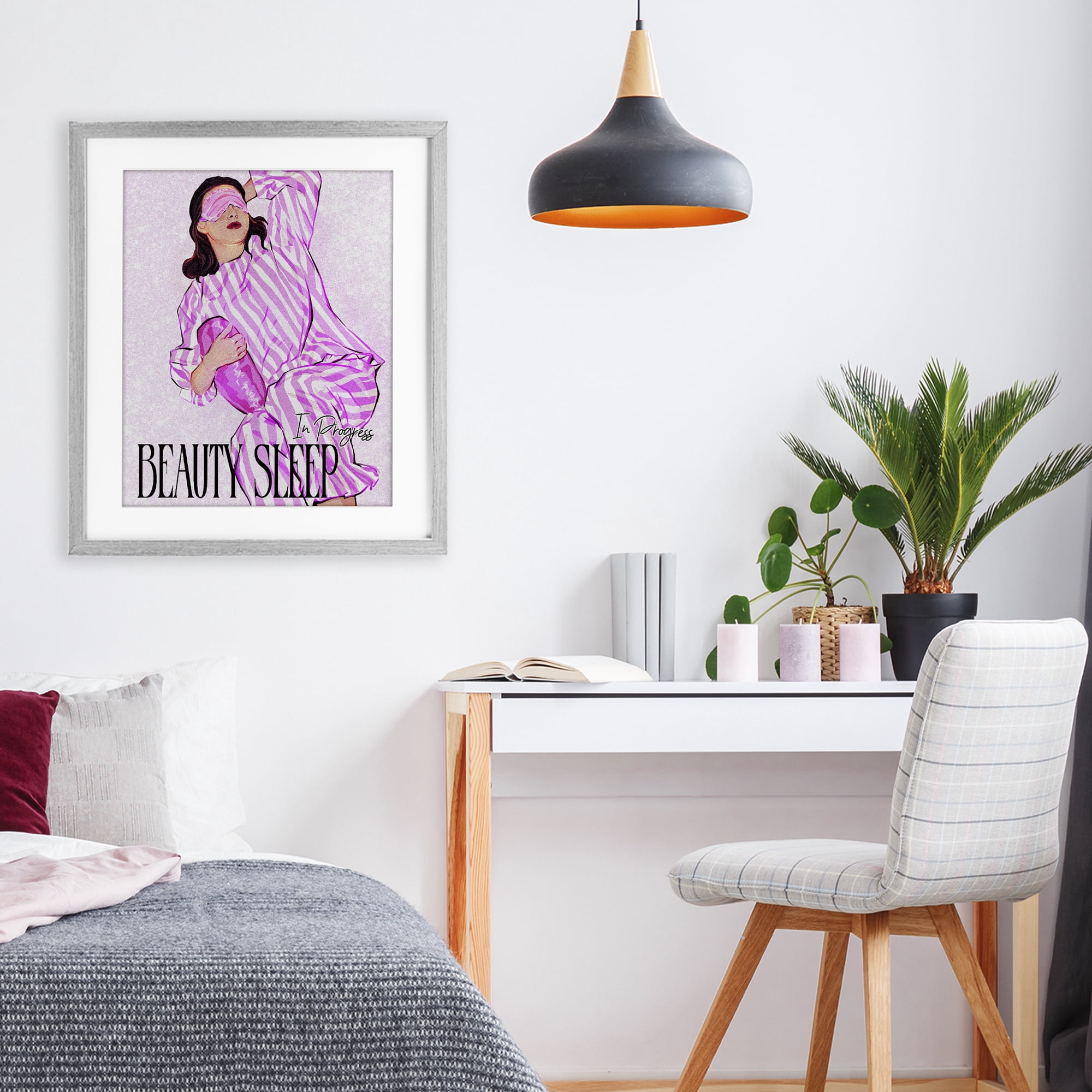 Stupell Industries Beauty Sleep In Progress Gray Framed Print Under Glass, design by Ziwei Li