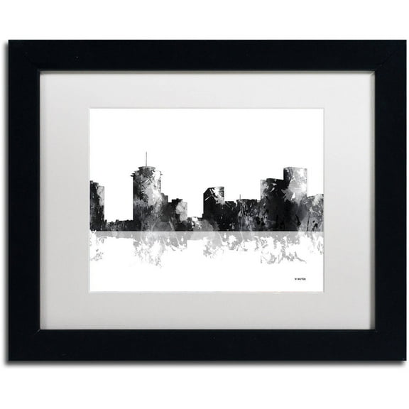 Trademark Fine Art "New Orleans Louisiana Skyline BG-1" Canvas Art by Marlene Watson, White Matte, Black Frame