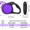 thumbnail image 6 of Taglory Retractable Dog Leash for Small Dogs, 16ft Anti Slip Handle Dog Leash for Medium Dog, Purple, 6 of 7