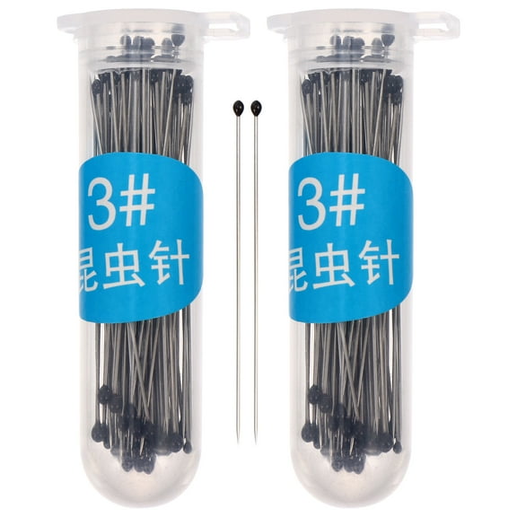 IDEANATEGRATE 200Pcs Stainless Steel Insect Pin Needles for Entomology Collection Tools Silver 1.73X0.04X0.04in