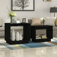 thumbnail image 1 of vidaXL Nesting Coffee Tables 2 pcs Black Solid Wood Pine, 1 of 5