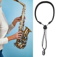 thumbnail image 1 of WEUVEB 1 Pc Pressure Relief Saxophone Strap Black PU Comfortable for Musicians, 1 of 8