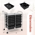 thumbnail image 3 of Costway Modern Rolling Cart with 12 Drawer Detachable Drawers & Lockable Wheels Black, 3 of 7