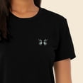 thumbnail image 5 of Dalix Butterfly Embroidered Cropped Flowy Soft Cotton Short Sleeve T Shirt Womens in Black 2XL XX-Large, 5 of 5