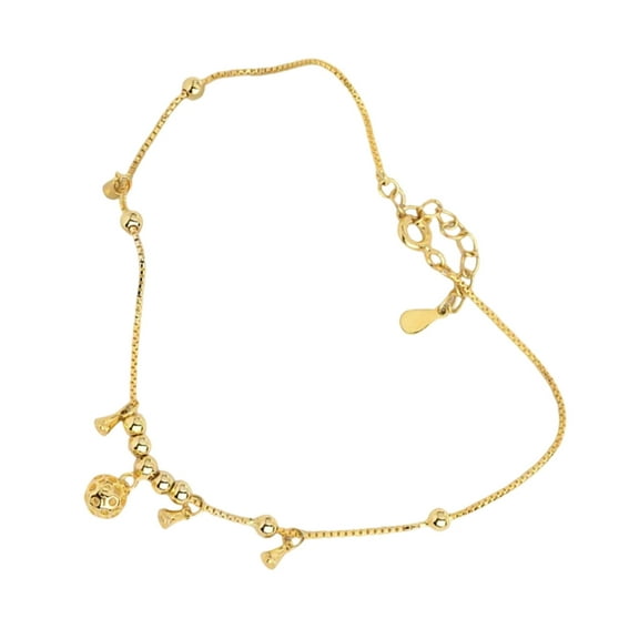 Jingle Bell Anklet Bracelet Gold Plated Adjustable Foot Jewelry Gift For Her