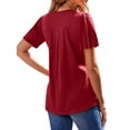 thumbnail image 6 of Fantaslook Blouses for Women Dressy Casual V Neck Pleated Tunic Tops Summer Short Sleeve Boho Shirts, 6 of 9
