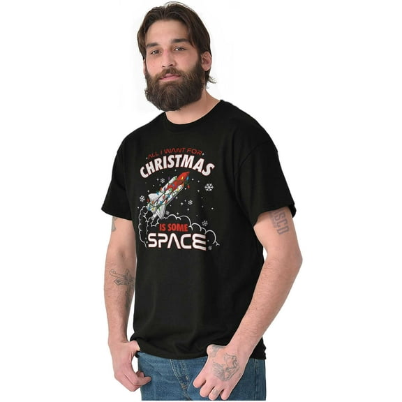 All I Want For Christmas Some Space Men's Graphic T Shirt Tees Brisco Brands S