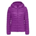 thumbnail image 5 of felwors Women's Ultralight Packable Hooded Down Jacket Puffer Down Coats Dark Purple, M, 5 of 6
